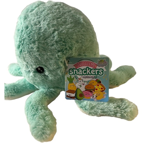 Squishable Snackers Mint Octopus Plush Snugglemi Stuffed Animal 5-6” NWT - Picture 5 of 9